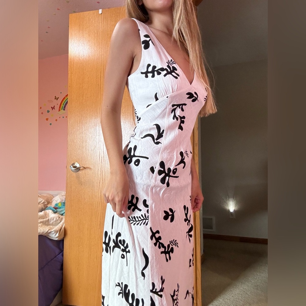T.J.Maxx White and Black Maxi Dress